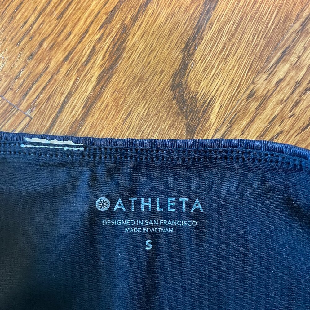 Athleta Black Ribbed High Waisted Swim Bottoms - Size Small - Picture 3 of 4